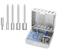 Picture of Profile Drill Kit: Including 4 profile drills: 3.7mm, 4.5mm, 5.5mm and 6.5mm, 3 guide pins: 3.0, 3.5 and 4.5 and instrument box option for Profile Drill Kit product (BlueSkyBio.com)